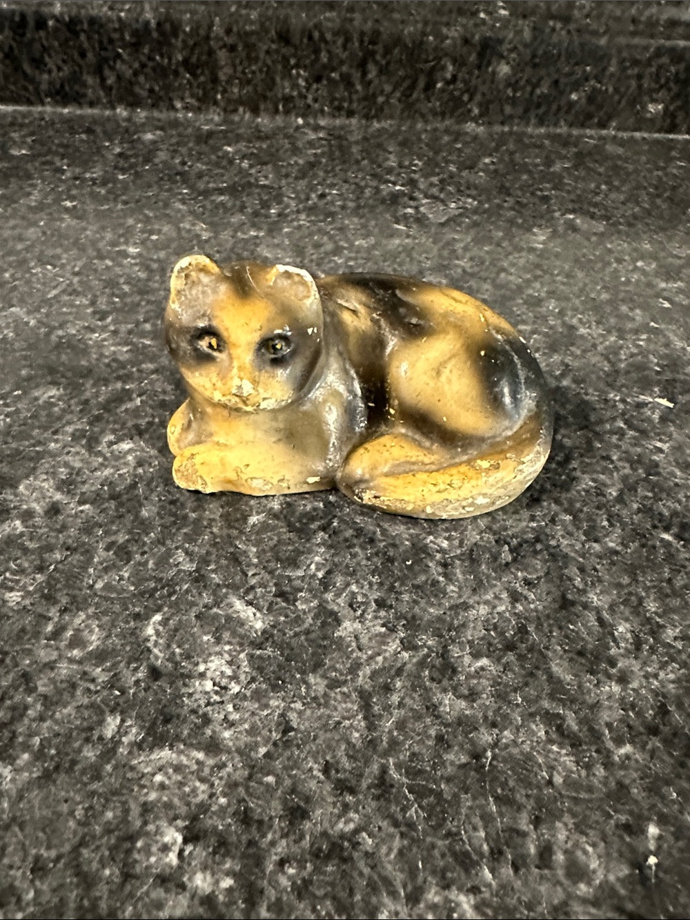 Vintage Small Chalkware Cat Figurine Carnival Prize USA